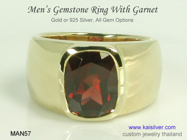 men's garnet birthstone ring
