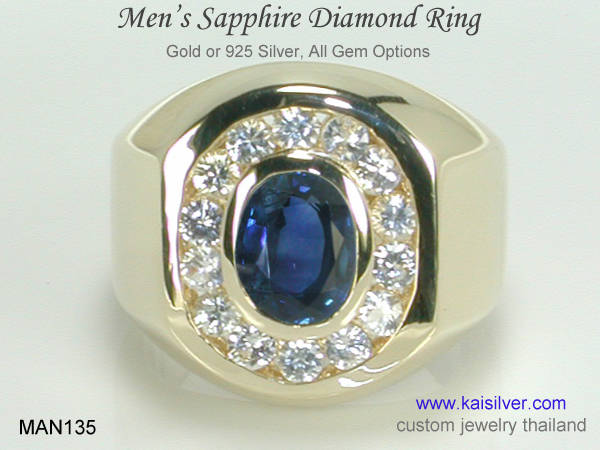 men's big sapphire ring
