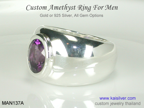 custom ring for men with gemstone