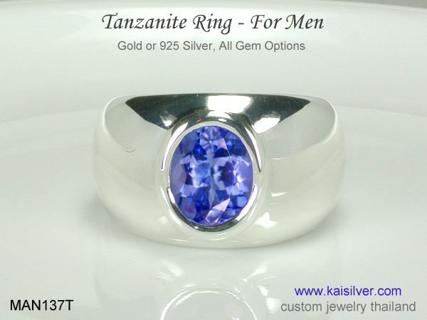 custom tanzanite ring for men