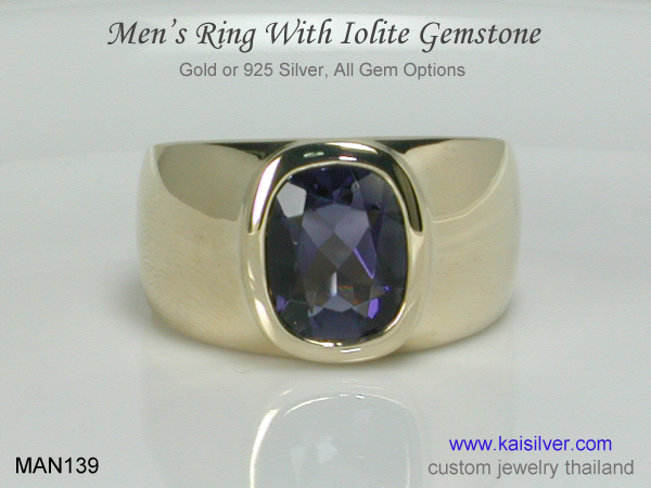 custom ring for men with iolite 