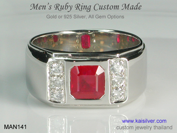 mens ruby diamond ring