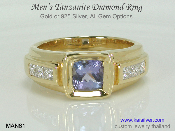 tanzanite diamond ring for men