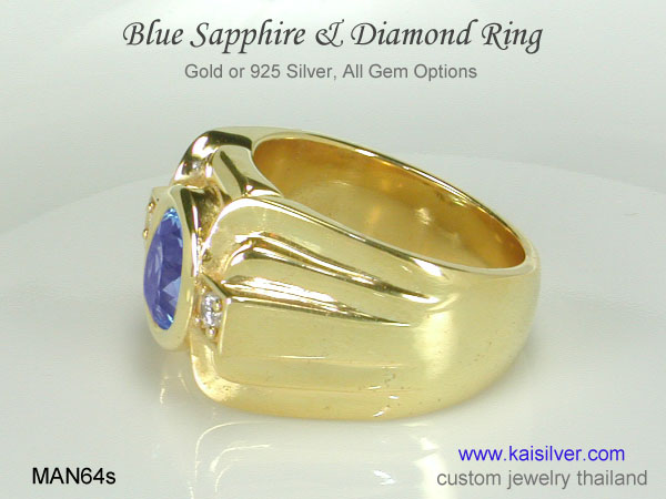 men's gemstone ring blue sapphire